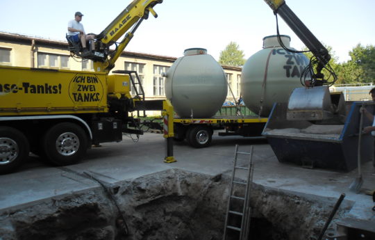 Vorbereiten der Baugrube