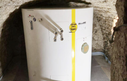 Der Speicher nutzt den Gewölbekeller mit einer Höhe von 1,70 m und einem Durchmesser von 1,50 m perfekt aus.