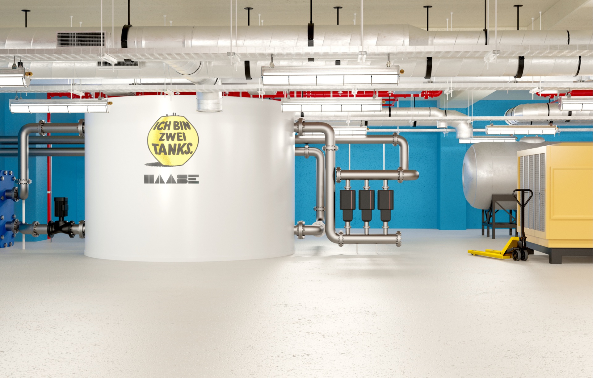 Graphical representation of a hot water tank from Haase Tank